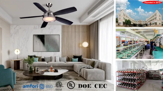 52 pouces LED luxe éclairage décoratif ventilateurs de plafond refroidisseur d'air 5 pales télécommande style moderne ventilateur d'extraction ventilateurs de ventilation maison ventilateur de plafond avec lumière